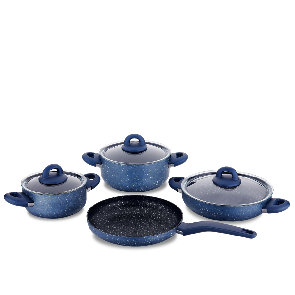 Korkmaz Bella Granite Azura 7 Piece Cookware Set Kitchen Spot